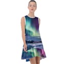 Northern Lights Aurora Night Nature Frill Swing Dress View1