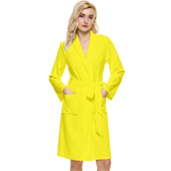 Yellow Long Sleeve Velvet Robe by PeroxideJuliet