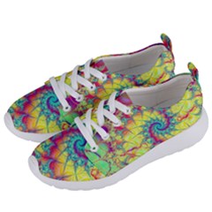 Fractal Spiral Abstract Background Vortex Yellow Women s Lightweight Sports Shoes by Ket1n9