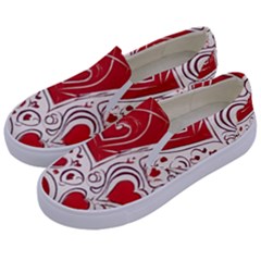 Be My Valentine Kids  Canvas Slip Ons by pollyparadiseartshop