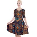 Tribal Chic Quarter Sleeve A-Line Dress View1