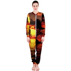 Sunset Nature Sea Dusk Landscape Onepiece Jumpsuit (ladies) by Salmanaz77