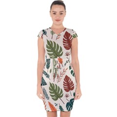 Leaves Autumn Capsleeve Drawstring Dress  by Salmanaz77