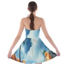 Delicate Watercolor Painting Surreal Oasis Scene With Intense Dramatic Lighting Strapless Bra Top Dress View2