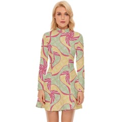 Abstract Pattern Design Scrapbooking Long Sleeve Velour Longline Dress by Paksenen