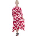 Hearts Valentine Pattern Seamless Quarter Sleeve Wrap Front Maxi Dress View2