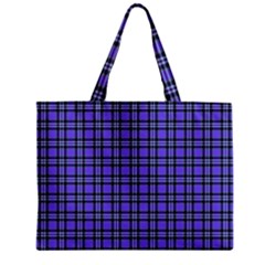 Blue Tartan Plaid 1 Zipper Mini Tote Bag by dressshop