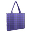 Blue Tartan Plaid 1 Zipper Medium Tote Bag View2