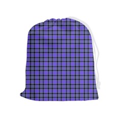 Blue Tartan Plaid 1 Drawstring Pouch (xl) by dressshop