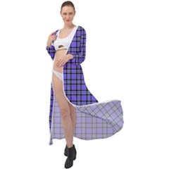 Blue Tartan Plaid 1 Maxi Chiffon Beach Wrap by dressshop