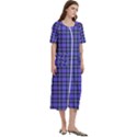 Blue Tartan Plaid 1 Women s Cotton Short Sleeve Nightgown View3