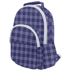 Purple Plaid Tartan 1 Rounded Multi Pocket Backpack by dressshop