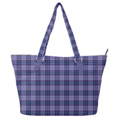 Purple Plaid Tartan 1 Full Print Shoulder Bag by dressshop