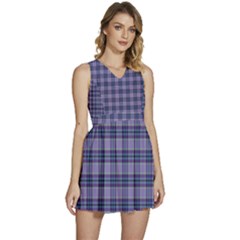 Purple Plaid Tartan 1 Sleeveless High Waist Mini Dress by dressshop