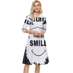 Black And White Simple Make Me Smile T Shirt 20250203 014057 0000 Classy Knee Length Dress by Cowcow2005