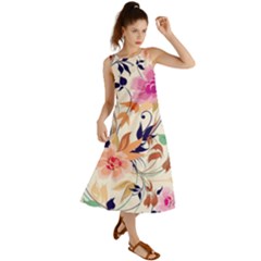 Abstract Floral Background Summer Maxi Dress by kyorashop23