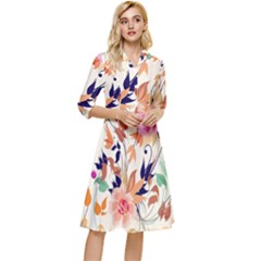 Abstract Floral Background Classy Knee Length Dress by kyorashop23