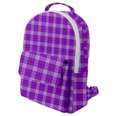 Purple Plaid Tartan 3 Flap Pocket Backpack (small) by dressshop