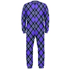 Blue Tartan Plaid 1 Diagonal Onepiece Jumpsuit (men) by dressshop