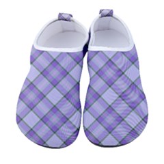 Purple Plaid Tartan 2 Diagonal Men s Sock-style Water Shoes by dressshop