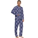 Purple Plaid Tartan 1 Diagonal Men s Long Sleeve Velvet Pocket Pajamas Set View2