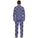 Purple Plaid Tartan 1 Diagonal Men s Long Sleeve Velvet Pocket Pajamas Set View4