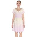 Cream Yellow To Pink Lace Linear Gradient Short Sleeve Bardot Dress View1