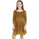 Amber Orange To Chocolate Brown Bilinear Gradient Kids  Quarter Sleeve Skater Dress View1