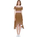 Pink Lace To Chocolate Brown Bilinear Gradient High Low Boho Dress View1