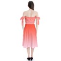 Scarlet Red To Pink Lace Linear Gradient Shoulder Tie Bardot Midi Dress View2