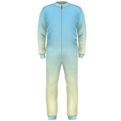 Baby Blue To Cream Yellow Linear Gradient Onepiece Jumpsuit (men)