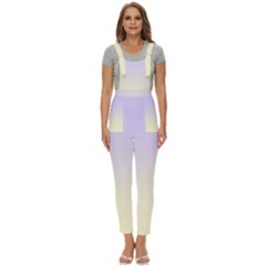 Pale Violet To Cream Yellow Linear Gradient Women s Pinafore Overalls Jumpsuit by GradientsOmbre