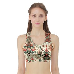 Christmas Tree Snow Sports Bra With Border by Bedest