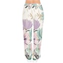 Flowers Pattern Floral Women Velvet Drawstring Pants View2