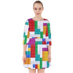 Colorful Bricks, Bricks, Colorful Smock Dress by kyorashop23