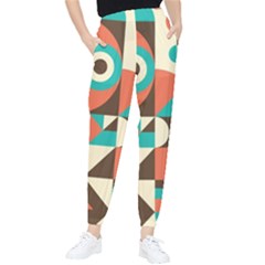 Retro Colorful Background, Retro Abstraction Women s Tapered Pants by kyorashop23