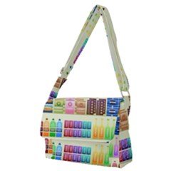 Supermarket Shelf Products Snacks Full Print Messenger Bag (m) by Cemarart