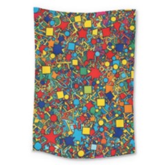 Shapes Pattern Large Tapestry by Posterlux