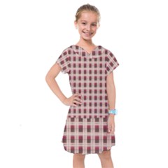 Retro 60s 50s Plaid Pattern 2 Kids  Drop Waist Dress by violetheavensky