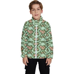 Retro 1880s Flowers Pattern 5 Kids  High Neck Windbreaker by violetheavensky