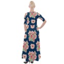 Retro 1880s Flowers Pattern 7 Half Sleeves Maxi Dress View2