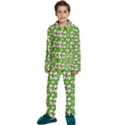 Retro 1880s Flowers Pattern 4 Kids  Long Sleeve Velvet Pajamas Set View1