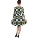 Royal Fractal Pattern Quarter Sleeve Ruffle Waist Dress View2