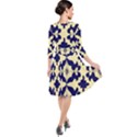 Royal Fractal Pattern 3 Quarter Sleeve Waist Band Dress View2