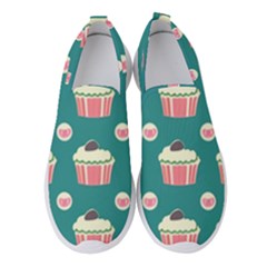 Retro 40s 50s Cupcake Pattern 2 Women s Slip On Sneakers by violetheavensky