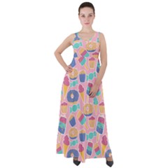 Ice Cream Donut Sweets Candie Empire Waist Velour Maxi Dress by Apenda