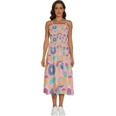 Ice Cream Donut Sweets Candie Sleeveless Shoulder Straps Boho Dress by Apenda