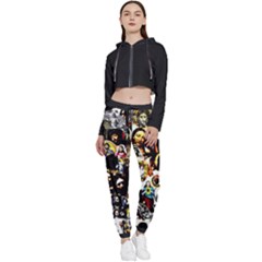 Jesus Christ Modern Halftone Pattern Cropped Zip Up Lounge Set by snek