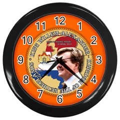 King Willem-alexander Black Wall Clock