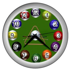 Billiards Silver Wall Clock by brokenwings3d